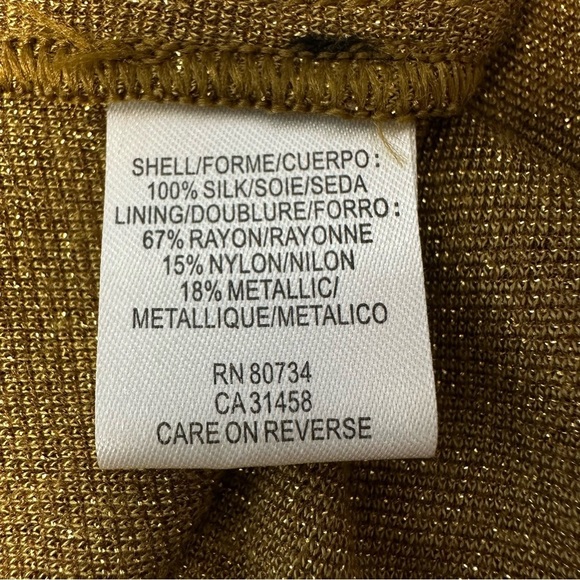 BCBGMAXAZRIA Dress Women’s Size 2 Silk studs Halter Mini Black lined Golden - Picture 14 of 16